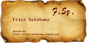 Fricz Szixtusz névjegykártya